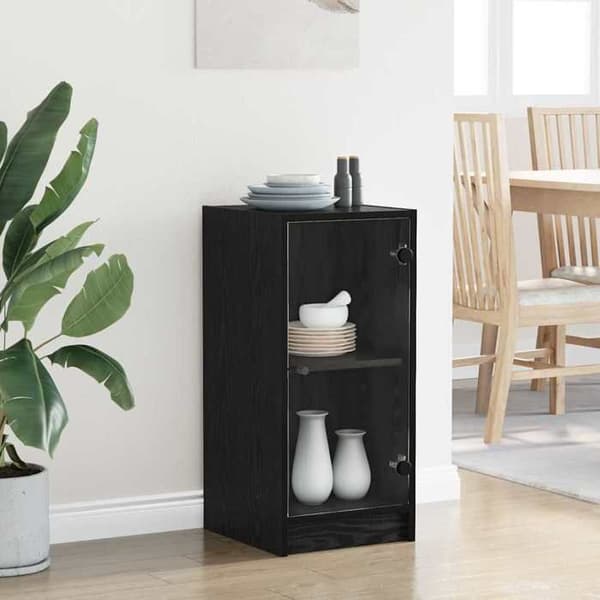 Maison Exclusive - Buffé Ek svart 35 x 37 x 76 cm Ingenjörsträ