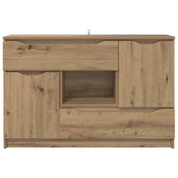Maison Exclusive - Buffet i egetræ, håndlavet 100 x 30 x 65,6 Ingeniørtræ