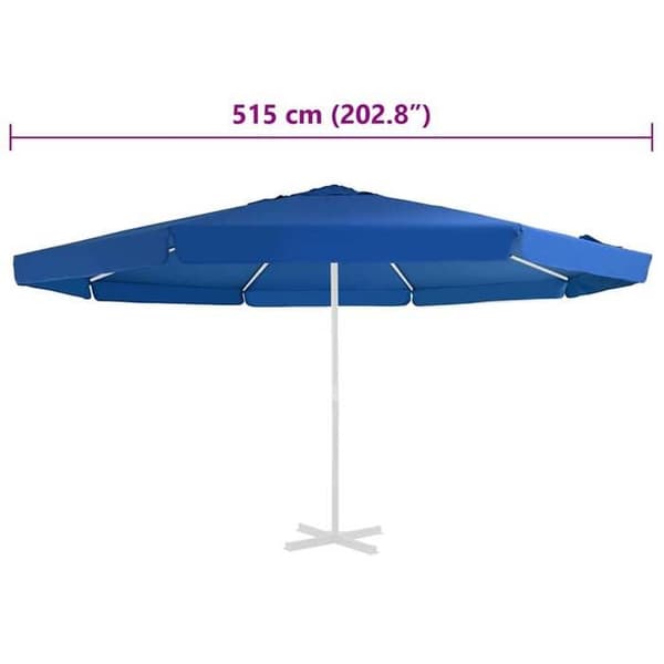 Maison Exclusive - Erstatningstof til udendørs parasol Blå azur 515cm
