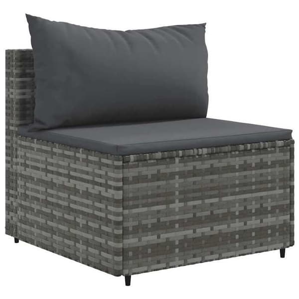 Maison Exclusive - Trädgårdsmöbler 6 delar med kuddar Grå Flätad resin
