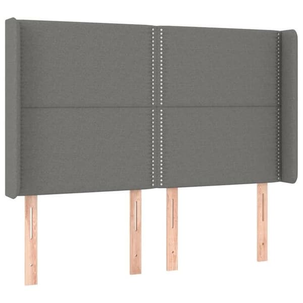 Maison Exclusive - Päätylevy korvilla Tummanharmaa 147x16x118/128 cm Kangas mörkgrå