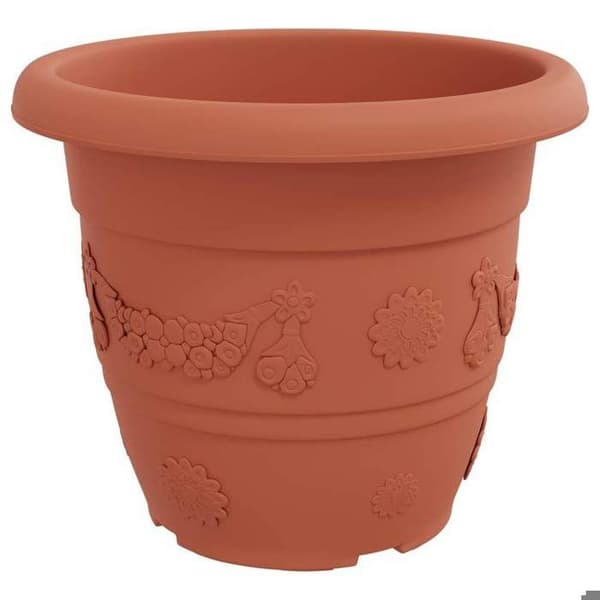 Maison Exclusive - Rund blomkruka 6 st Röd tegel Ø 34 x 28 cm Plast