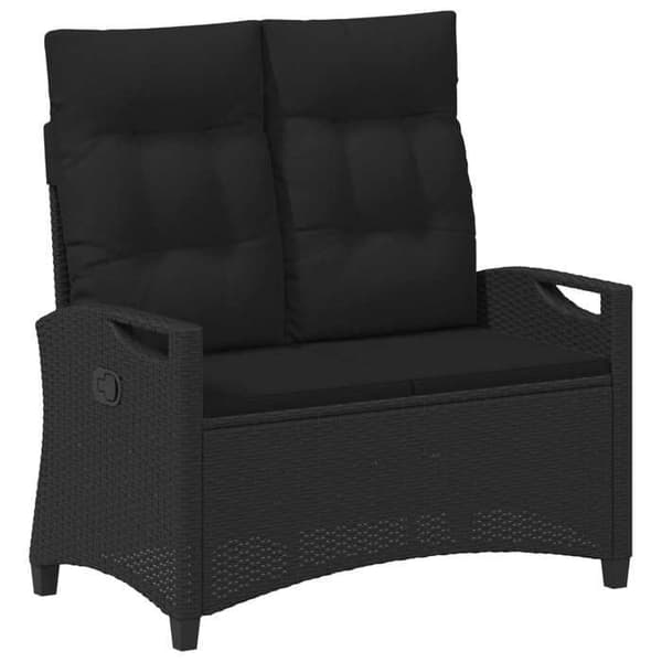 Maison Exclusive - Musta puutarhapenkkki 105 x 60 x 112 cm Teräs ja Polyesteri