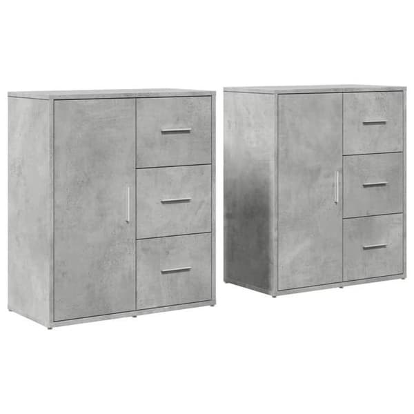 Maison Exclusive - Buffeter 2 stk grå beton 60x31x70 cm ingeniørtræ