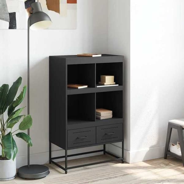 Maison Exclusive - Svart hög buffé 68x39x111,5 cm stål