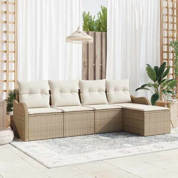 Havemøbler - EKSKLUSIVT HUS - Sæt 5 stk - Beige - Poly rattan - Modulær beige