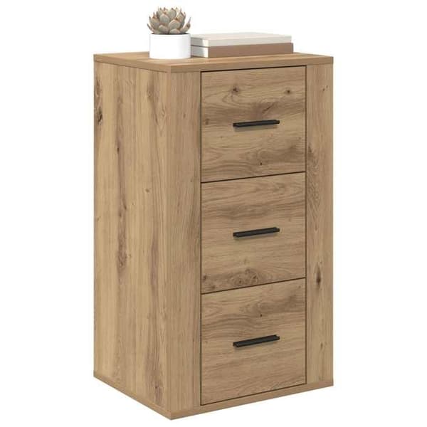 Maison Exclusive - Buffet i egetræ, håndlavet 40 x 33 x 70 cm, ingeniørtræ