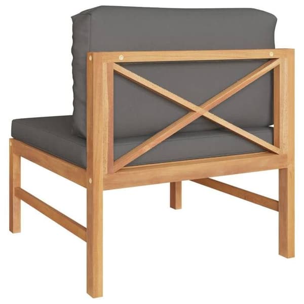 Central have-sofa - EKSKLUSIV HUS - Central - Holdbart teak - Mørkegrå polstrede puder - Let at flytte Mörkgrå