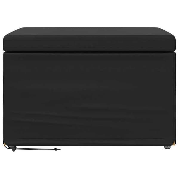 Taburet uden ryg - EKSKLUSIV HUS - 61 x 41 x 40 cm - Sort - Træ - Blød pude Svart