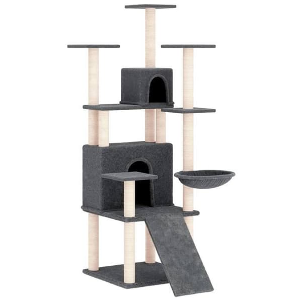 Maison Exclusive - Kattekradsetræ med sisal kløer Mørkegrå 154 cm mörkgrå