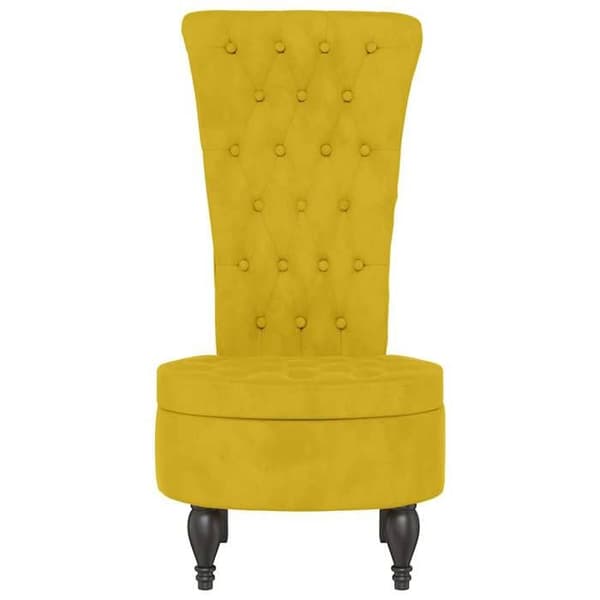 Maison Exclusive - Stol med hög rygg i gul sammet, designad med knappar Gul
