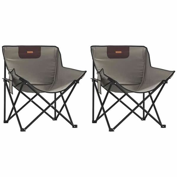 Maison Exclusive - Campingstol med vikbar ficka, 2-pack, grå grå