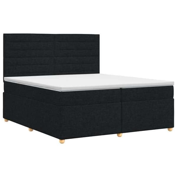 Maison Exclusive - Boxspring seng med madras Sort 200 x 200 cm Stof