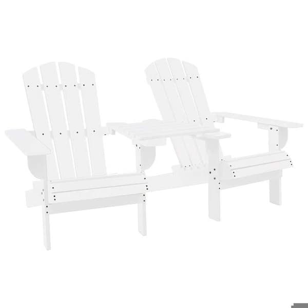 Maison Exclusive - Adirondack trädgårdsstolar med bord av vit gran