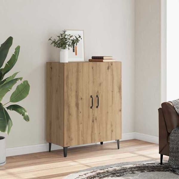 Maison Exclusive - Buffet i egetræ, håndlavet 70x34x90 cm, ingeniørtræ