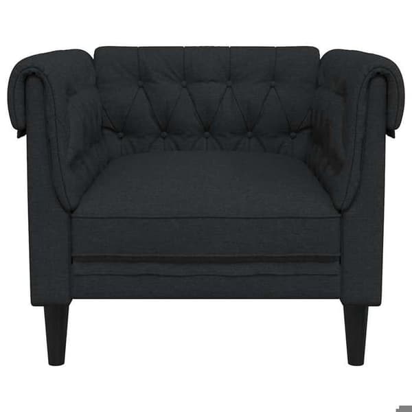 Maison Exclusive - Musta Chesterfield-tuoli kankaasta