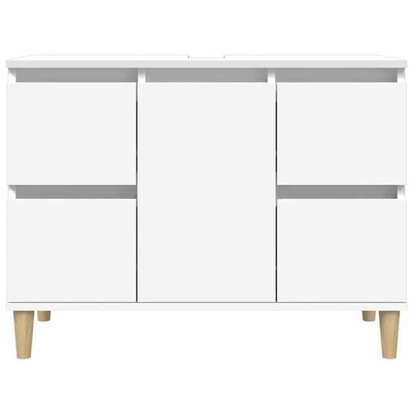 Maison Exclusive - Vit diskbänksmöbel 80x33x60 cm ingenjörsträ