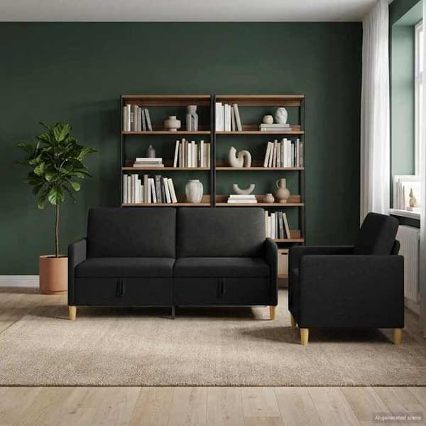 Maison Exclusive - Soffa med förvaring 2 st Svart Polyester