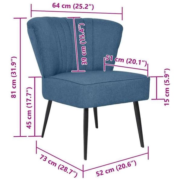 Maison Exclusive - Grön cocktailstol i tyg blå