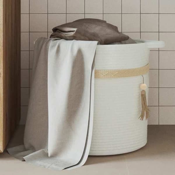 Maison Exclusive - Förvaringskorg vit Ø38x36 cm bomull Vit