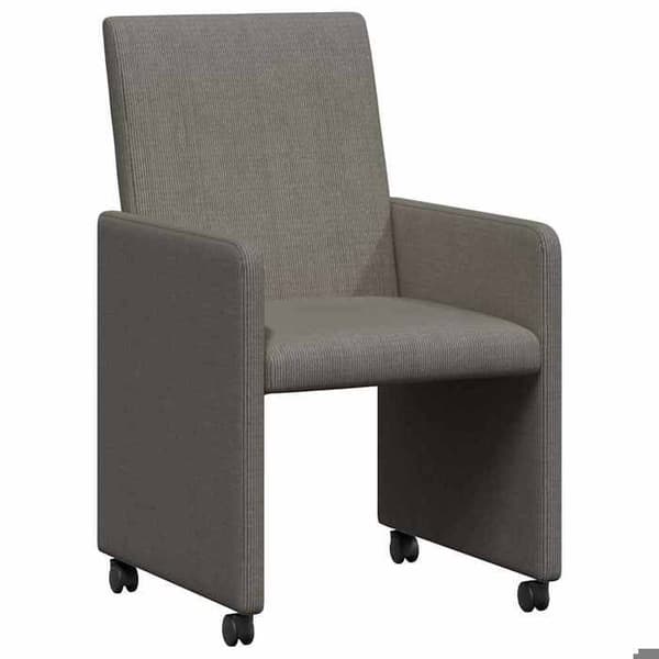 Matsalsstolar - EXKLUSIVT HEM - 2-pack - Ljusgrå - Kordflor - Med hjul Ljusgrått