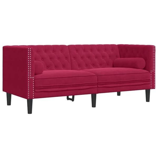 Maison Exclusive - Chesterfield-sohva, jossa on tyynyt, 2 paikkaa, sametti