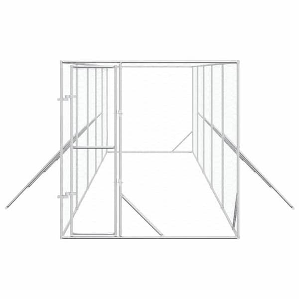 Maison Exclusive - Utomhus hundbur silver 2x10x2 m galvaniserat stål silver-