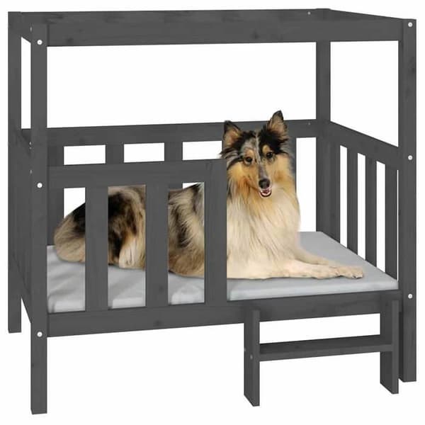 Maison Exclusive - Hundsäng Grå 105,5x83,5x100 cm Solid furu