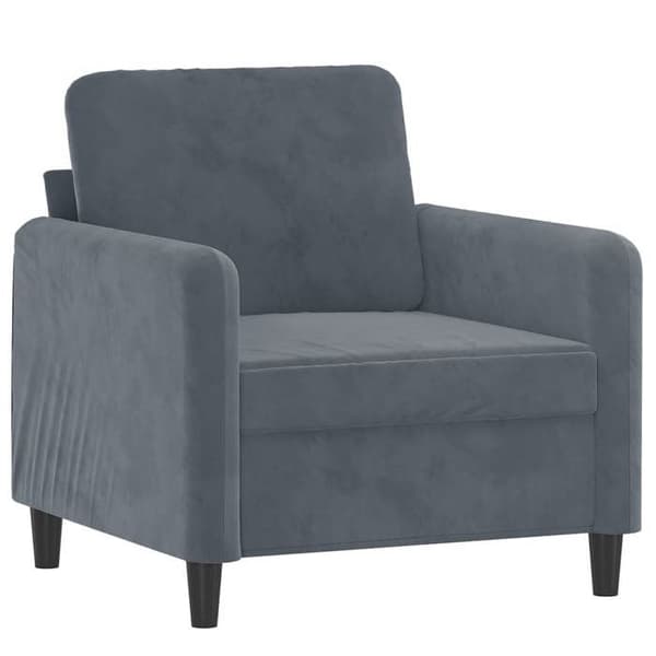 Maison Exclusive - Fåtölj med fotpall Mörkgrå 60 cm Sammet Mörkgrå