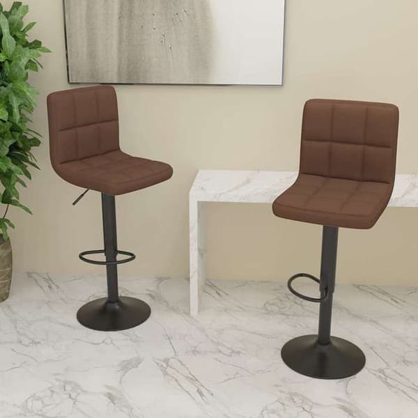 Maison Exclusive - Barstole sæt af 2 brun stof