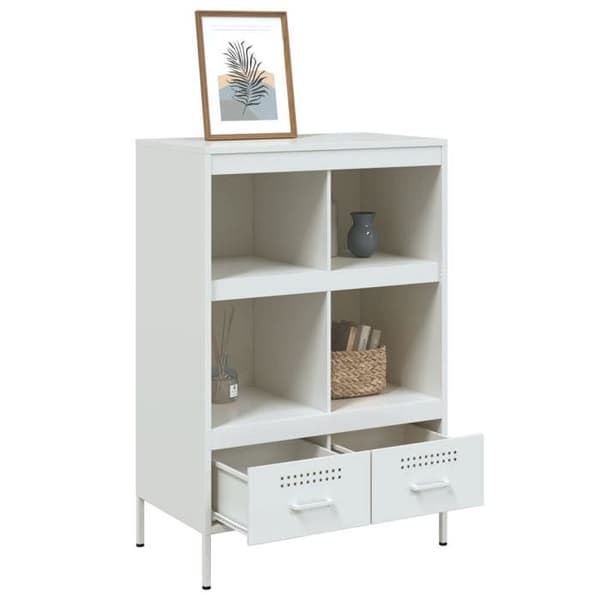 Maison Exclusive - Vit hög buffé 68x39x101,5 cm stål