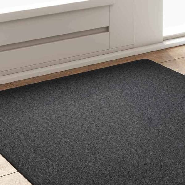 Tæppe - EKSKLUSIV HUS - 100 x 100 cm - Mørkegrå - Polypropylen - Skridsikker Mörkgrå
