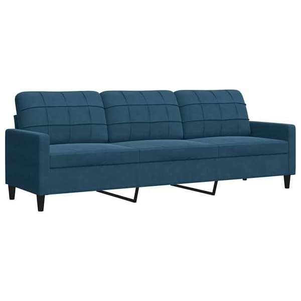 Sofa - MAISON EXCLUSIVE - 3 pladser 210 cm - Blå - Velour - Metalstruktur Blå