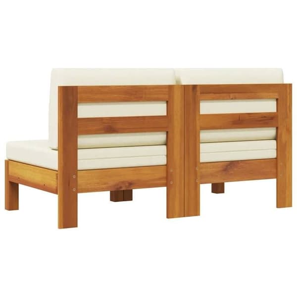 Maison Exclusive - Centrale sofaer 2 stk med cremehvide puder i solid akacietræ