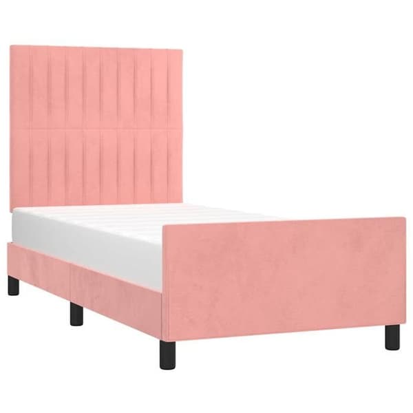 Maison Exclusive - Sängram utan madrass rosa 80x200 cm sammet