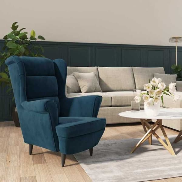 Maison Exclusive - Blå velour lænestol