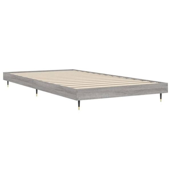 Maison Exclusive - Sängram utan madrass sonoma grå 100x200 cm