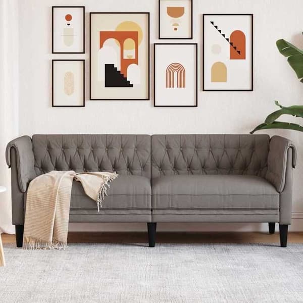 Maison Exclusive - Chesterfield sofa 3 pladser taupe stof