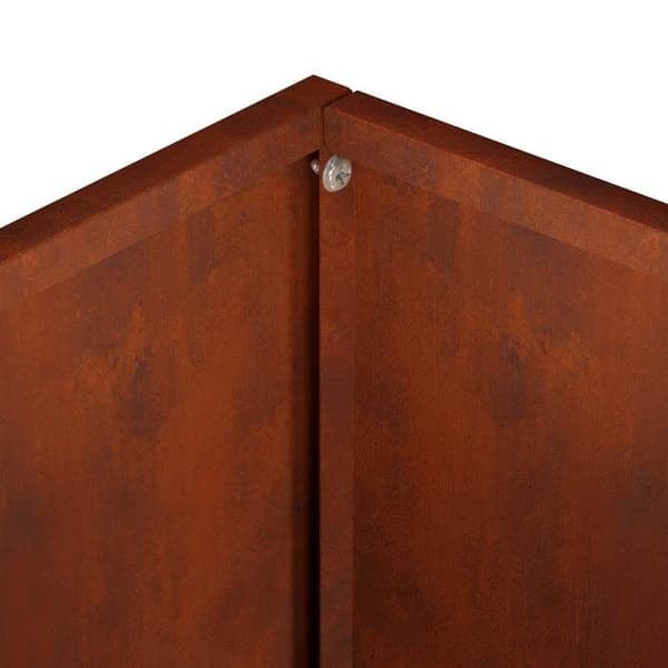 Jardinière - EXKLUSIVT HEM - 40 x 30 x 75 cm - Patinerad stål - Rostig look - Rektangulär Rostig (evolutionär metallisk utsee