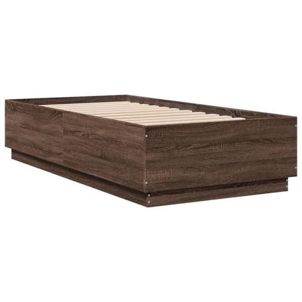 Maison Exclusive - Sengestel uden madras i brunt egetræ 75x190 cm
