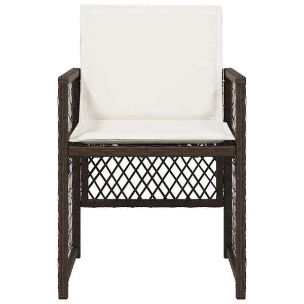 Maison Exclusive - Trädgårdsstolar med kuddar, set om 4, brun flätad resin brun
