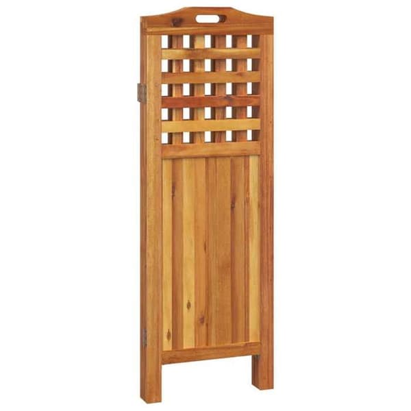 Skillevæg - EKSKLUSIV HUS - 3 paneler - Massiv akacietræ med olie - Foldbar - 121,5x2x115 cm