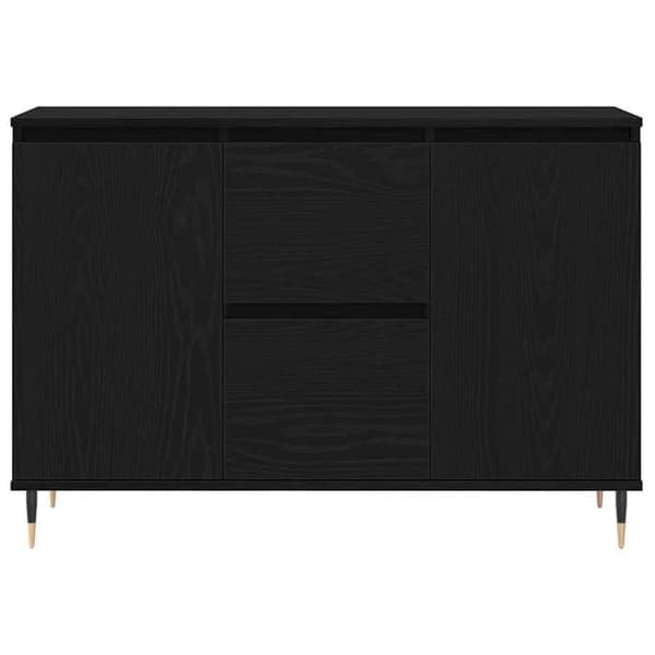 Maison Exclusive - Buffet Sort egetræ 101,5 x 35 x 70 cm Ingeniørtræ