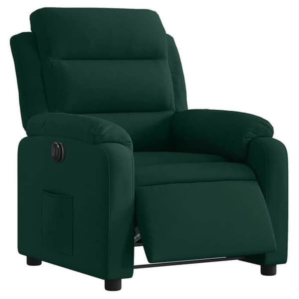 Maison Exclusive - Mørkegrøn velour elektrisk lænestol