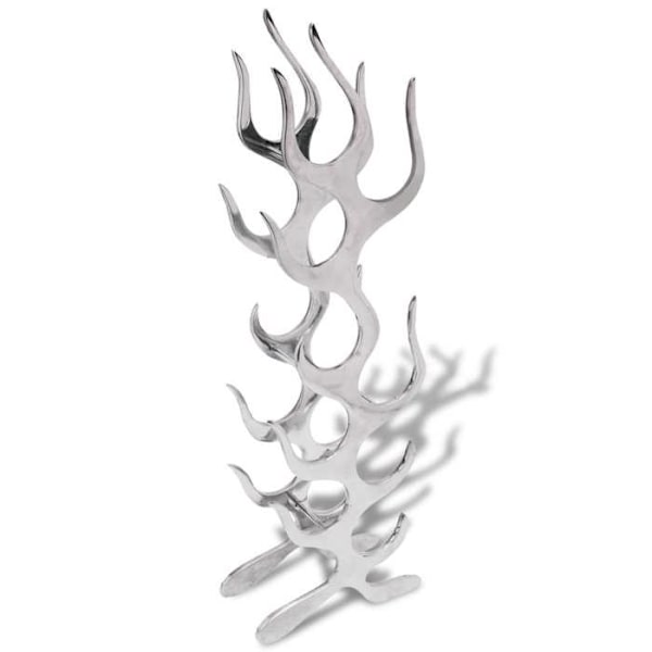 Flaskställ - Maison Exclusive - Silver aluminium - Designerflamformad - 9 flaskor Silver