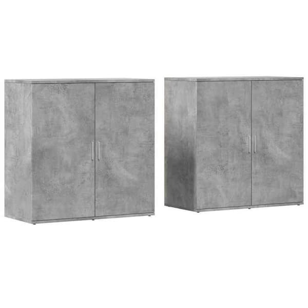 Maison Exclusive - Bufféer 2 st grå betong 79x38x80 cm ingenjörsträ betong grå