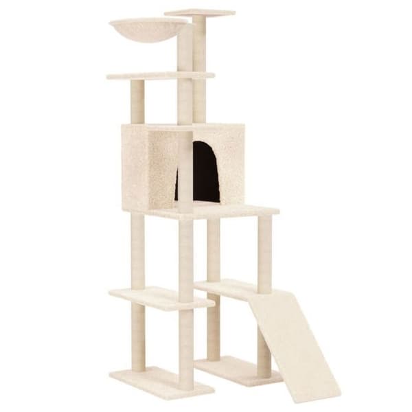 Maison Exclusive - Kattekradse med sisal klatretræ Creme 166 cm Grädde