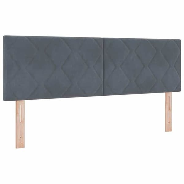 Sängram med madrass - MAISON EXCLUSIVE - Maison Exclusive - 160 x 200 cm - Grå sammet - Justerbart huvudgavel Mörkgrå