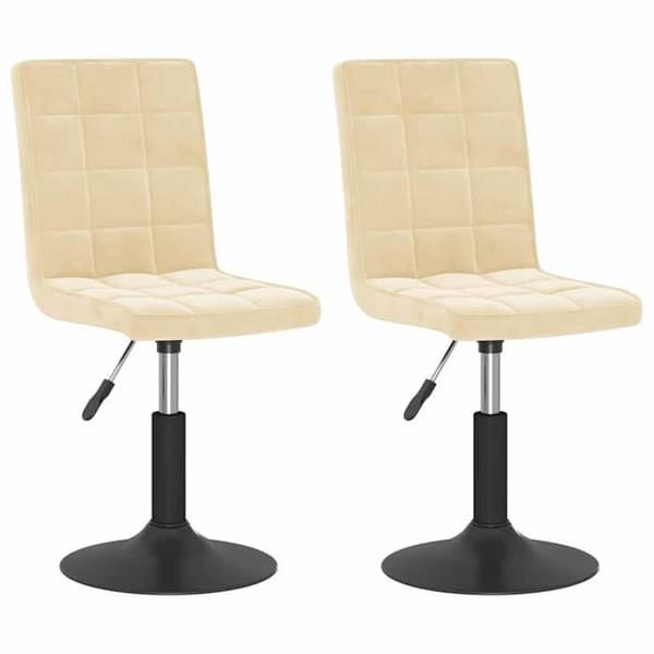 Maison Exclusive - Snurrande matstolar set om 2 i krämfärgad sammet