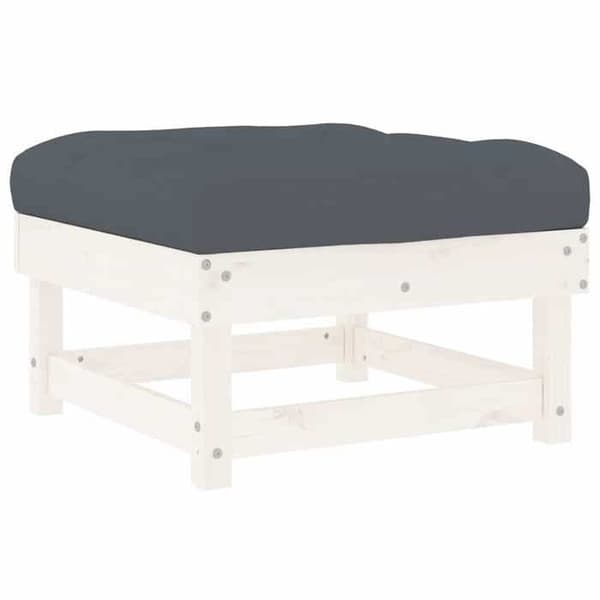 Havemøbel - EKSKLUSIVT HUS - Modulerbart design - Massivt fyrretræ - Blødt pude - Lamel design Vit